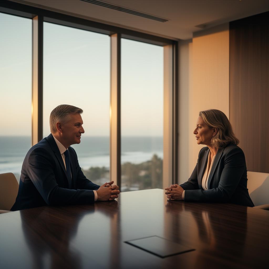 A Dynamic Consult advisor in conversation with a private client, KwaZulu-Natal coast